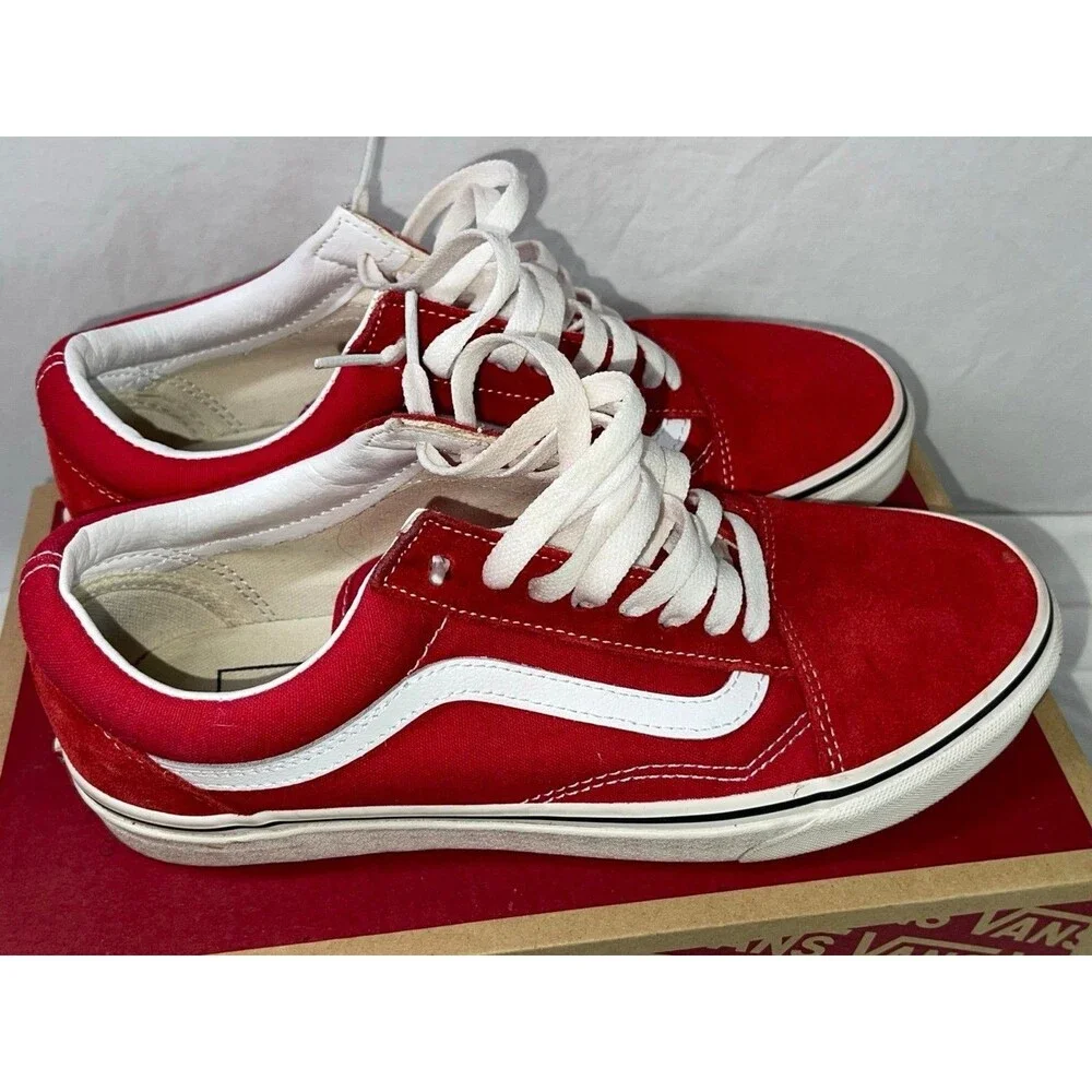 Vans Men's Old Skool Red Dahlia Low Top Skate Shoes Size 8